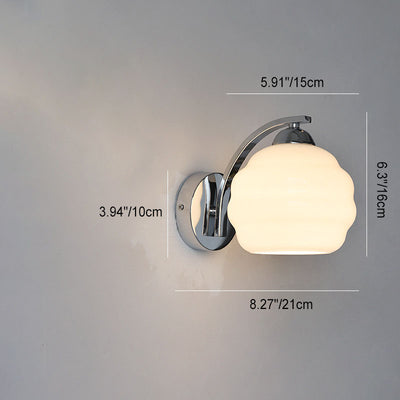 Modern Simplicity Iron Glass Round Ball 1-Light Wall Sconce Lamp For Hallway