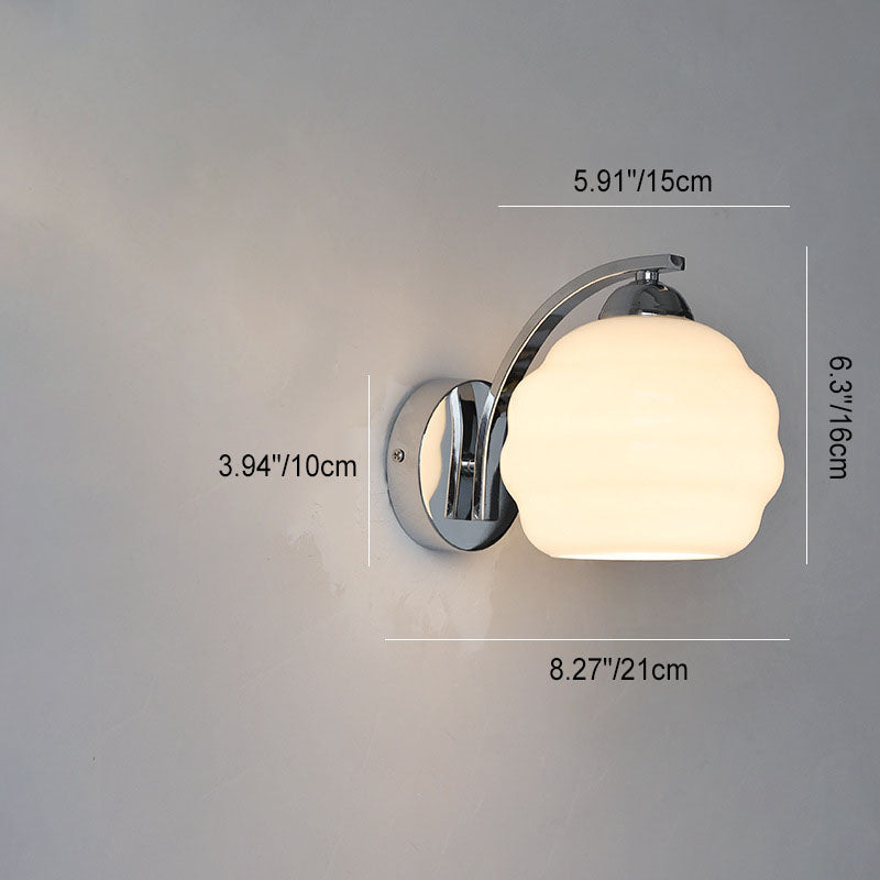 Modern Simplicity Iron Glass Round Ball 1-Light Wall Sconce Lamp For Hallway