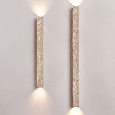 Traditional Japanese Long Strip Yellow Travertine 2-Lights For Hallway