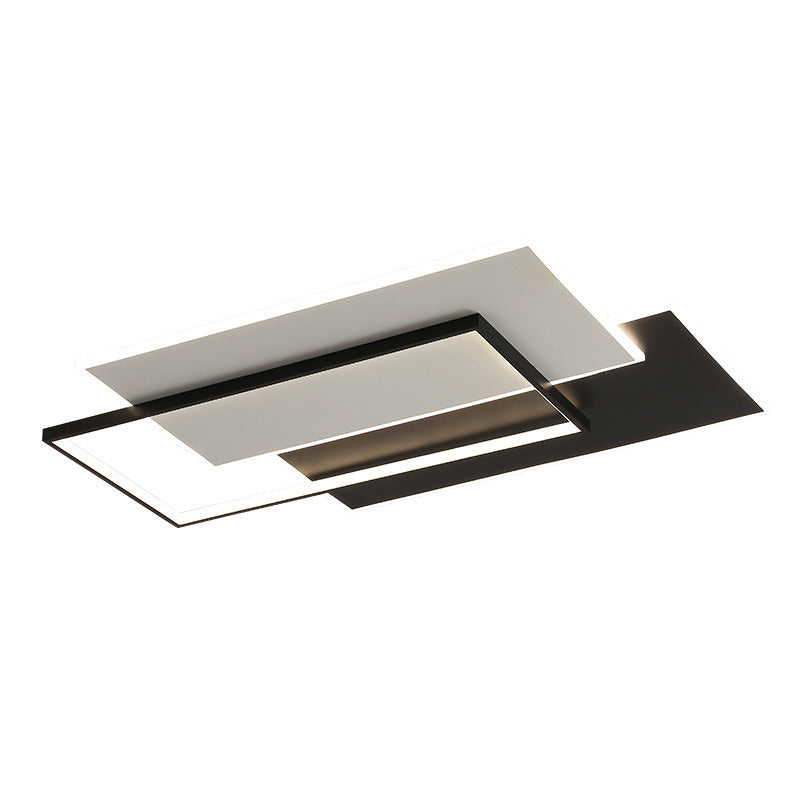 Plafonnier LED rectangulaire en acrylique et fer de simplicité moderne pour salon 