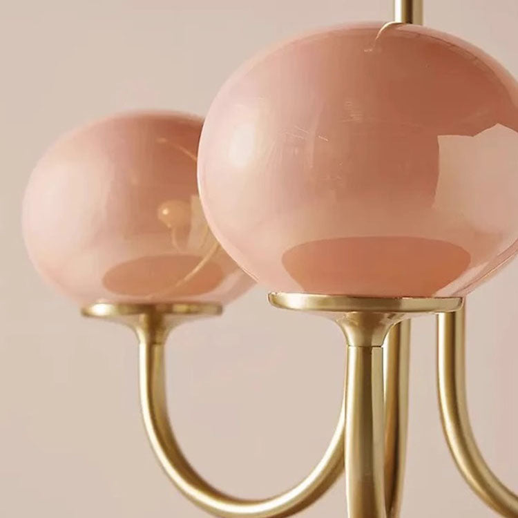 Lámpara de Araña de 3 Luces con Bola de Vidrio de Hierro Tradicional Francesa para Sala de Estar 