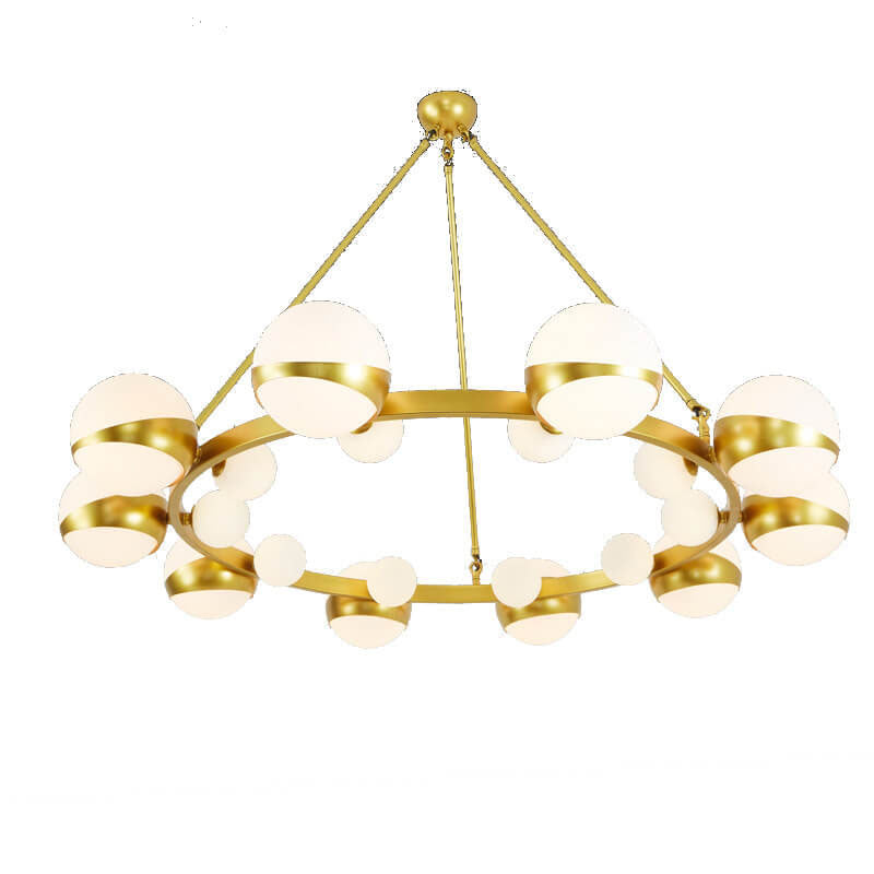 Modern Golden Glamour Wrought Iron Glass Ball 12/20 - Light Chandelier