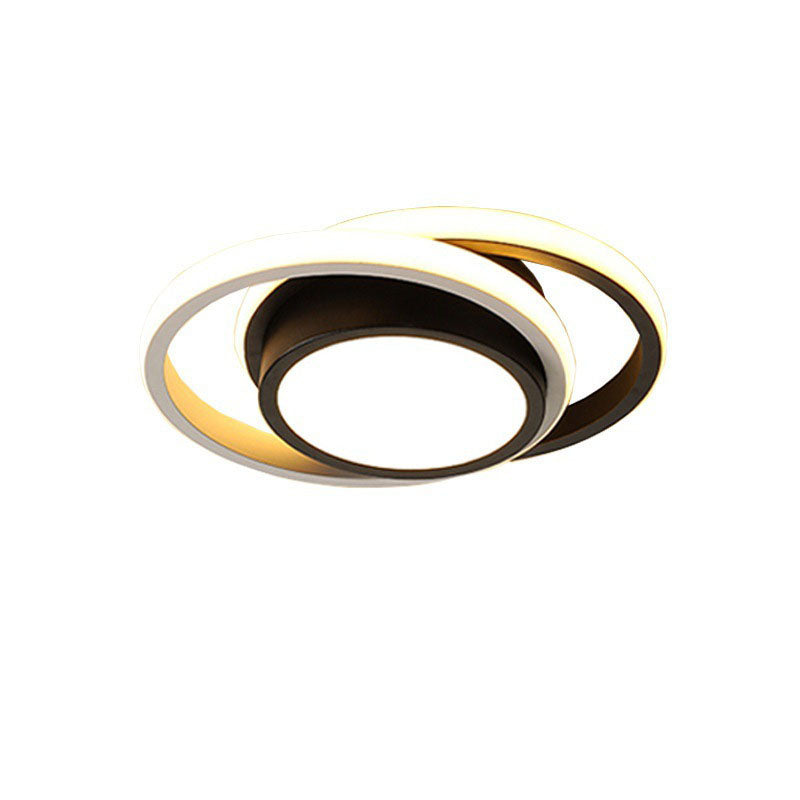 Modern Minimalist Hardware Acrylic Circle Ring LED Flush Mount Ceiling Light For Bedroom