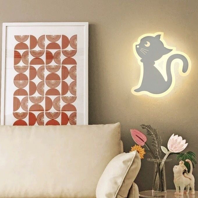 Zeitgenössische kreative Acryl Katze Design Eisen LED Wandleuchte Lampe für Schlafzimmer 
