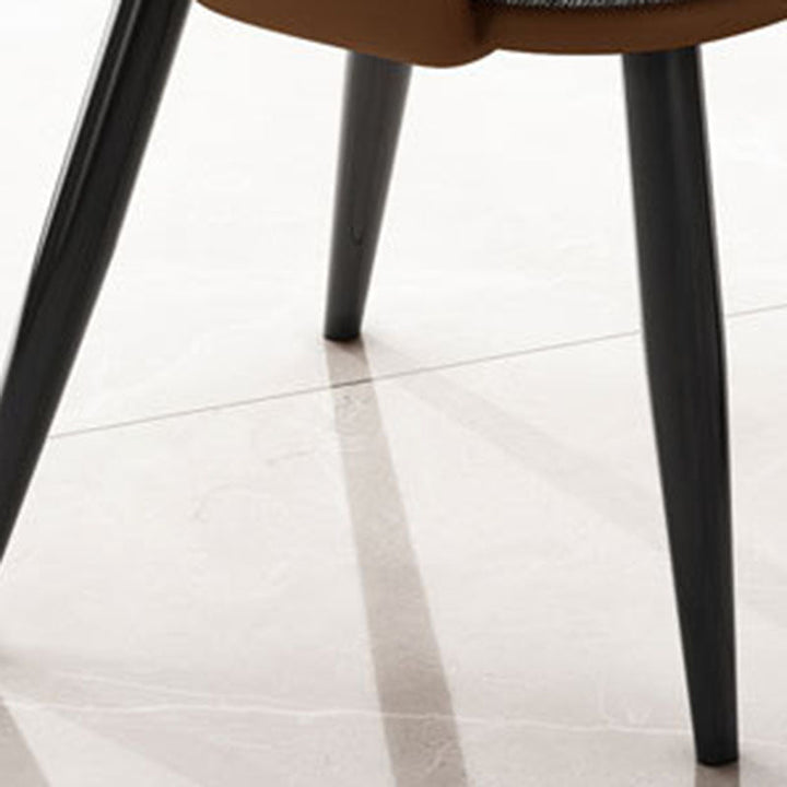 Modern Luxury Square Carbon Steel Faux Leather Foam Dining Chair Backrest For Dining Room