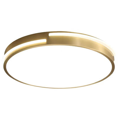 Lumière moderne de luxe ronde en cuivre acrylique LED plafonnier encastré 