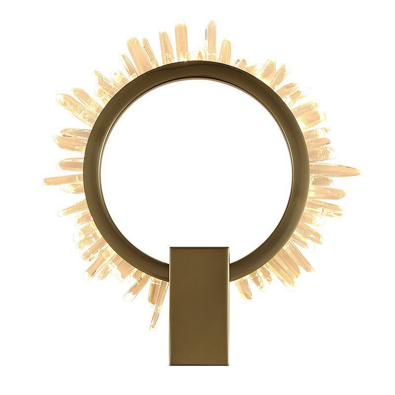 Zeitgenössische Luxus Edelstahl Kristall Sonnenblumen Design LED Wandleuchte Lampe Für Wohnzimmer 