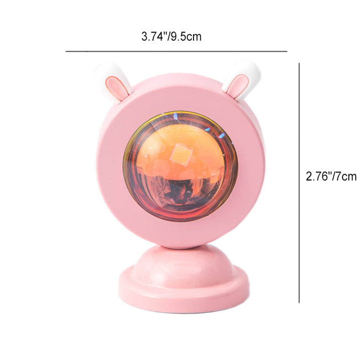 Zeitgenössische kreative rosa Katzenohr-Form LED USB Umgebungslicht Tischlampe für Schlafzimmer 