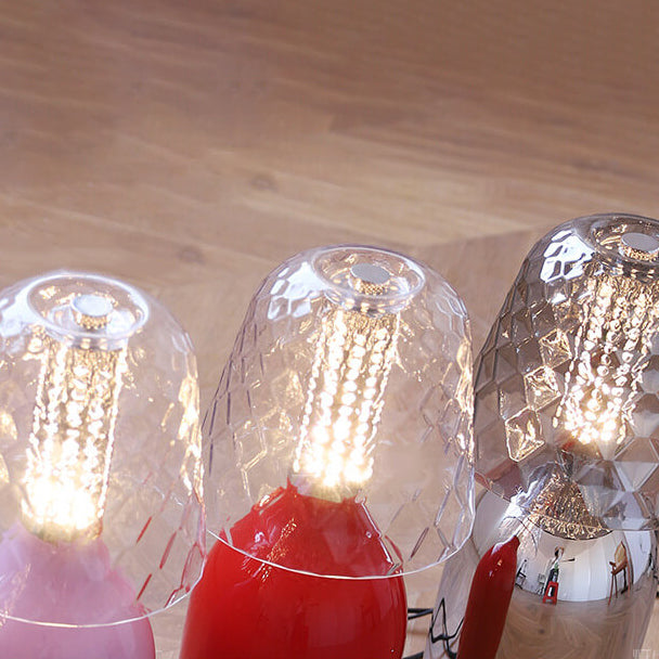 Nordic Vintage Candy Glass Iron Base LED Touch Table Lamp