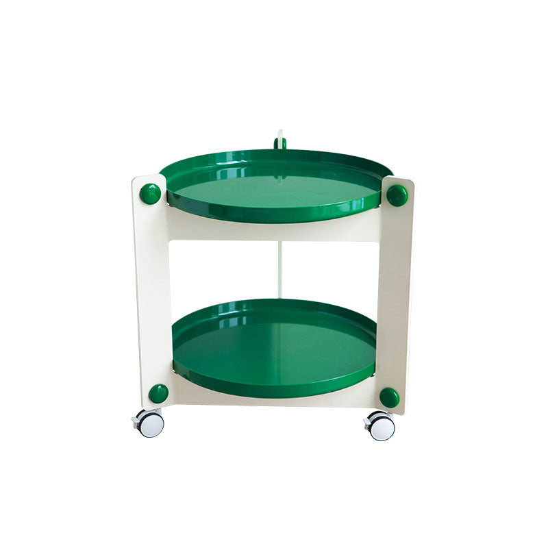 Zeitgenössischer kreativer runder PET-Acryl-Beistelltisch mit 2 Ebenen für das Wohnzimmer 