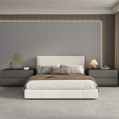 Table de nuit moderne minimaliste rectangulaire en bois massif avec dalle de pierre à 2 tiroirs pour chambre 