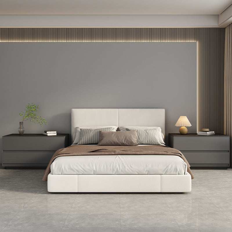 Table de nuit moderne minimaliste rectangulaire en bois massif avec dalle de pierre à 2 tiroirs pour chambre 