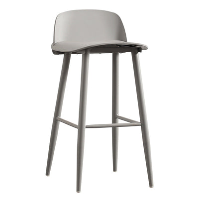 Moderner minimalistischer rechteckiger Barhocker aus Kohlenstoffstahl mit Kunststofflehne für das Esszimmer 