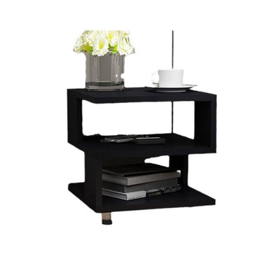 Table d'appoint contemporaine avec plateau carré en cube à 3 niveaux pour chevet 