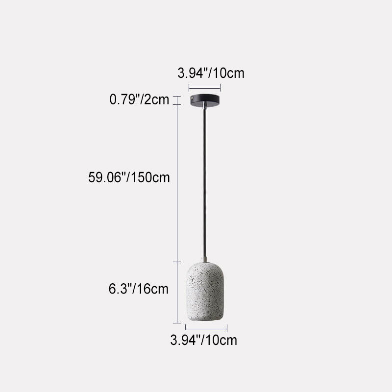 Scandinavian Industrial Minimalist Cylindrical Cement LED Pendant Light