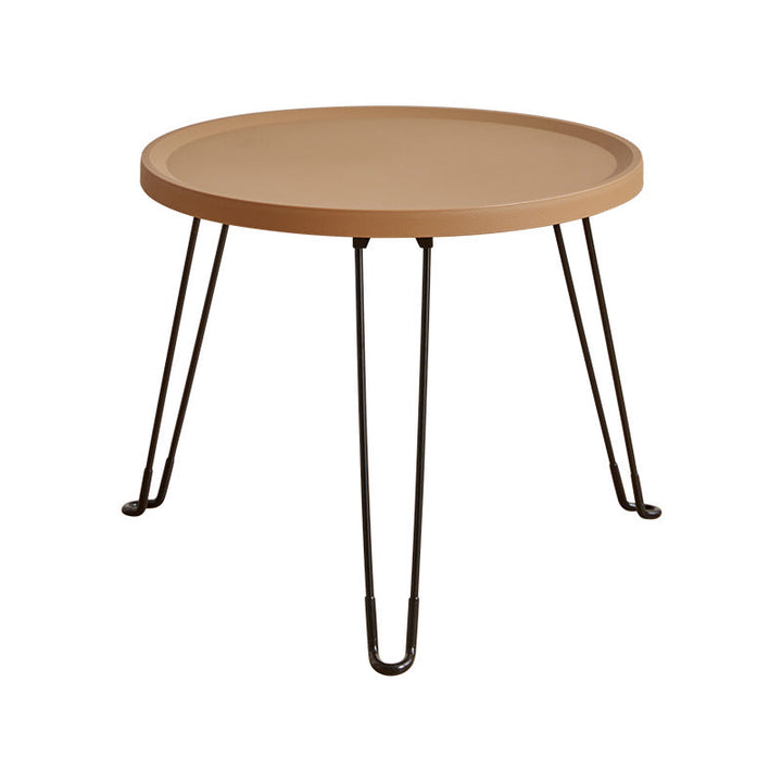 Table basse moderne minimaliste ronde en acier au carbone PP pliable pour salon 