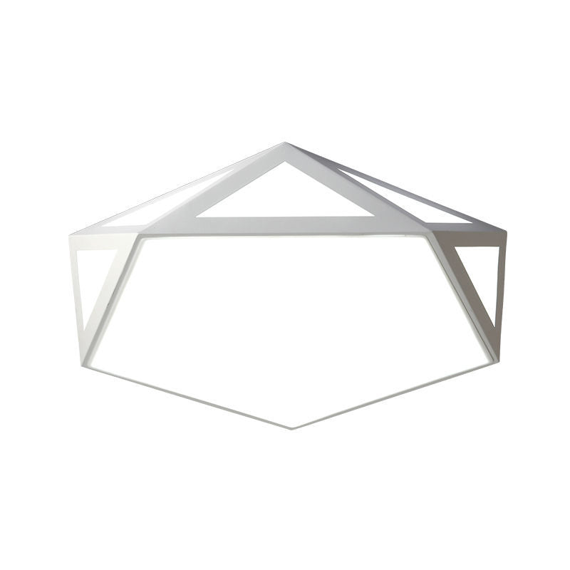 Plafonnier LED avec abat-jour acrylique ajouré et diamant de simplicité moderne pour salon 