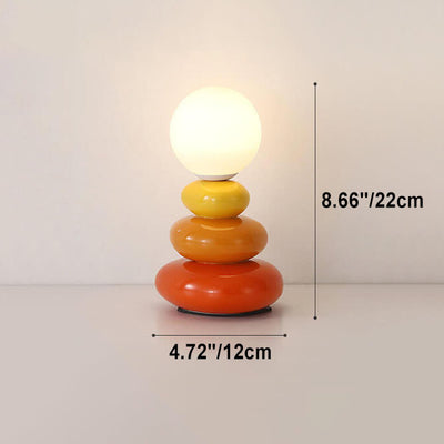 Modern Minimalist Pebble Ceramic Glass USB LED Table Lamp