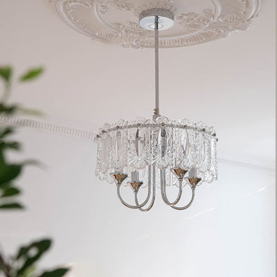 Porte-bougie rond en verre et fer traditionnel français 4/5/6 Lumières Lustres pour chambre 