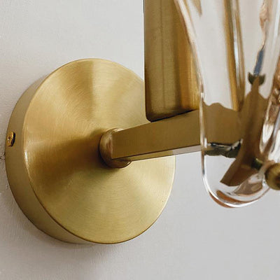 Zeitgenössische kreative Schale aus Kupferglas 1-Licht-Wandleuchte für das Schlafzimmer 