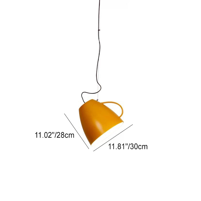 Contemporary Nordic Cup Shape Aluminum 1-Light Pendant Light For Living Room