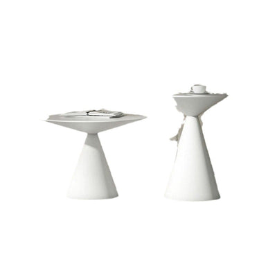 Moderner minimalistischer runder Kegel-Aluminium-Metall-Beistelltisch 1-stufig für das Wohnzimmer 