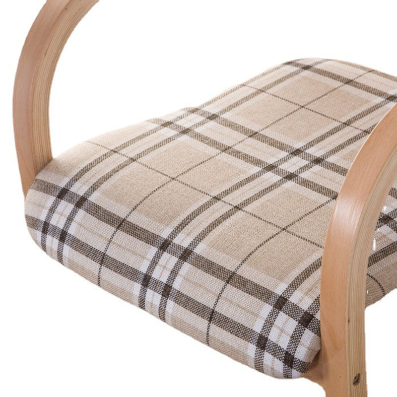 Contemporary Nordic Bentwood Linen Faux Leather Velvet Sponge Square Dining Chair Backrest Armrest For Dining Room