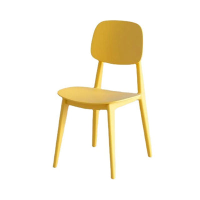 Chaise de salle à manger carrée en plastique macaron scandinave contemporaine avec dossier pour salle à manger 