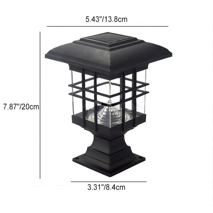 Modern Simplicity Solar Square Pillar Plastic LED Outdoor Light Lawn Landscape For Garden