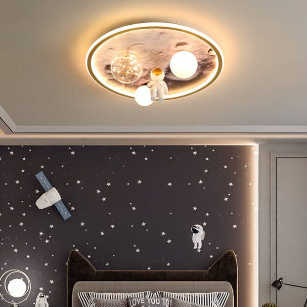 Niños Creativo Dibujos Animados Astronauta Luna Acrílico LED Niños Luz de Techo Empotrada 