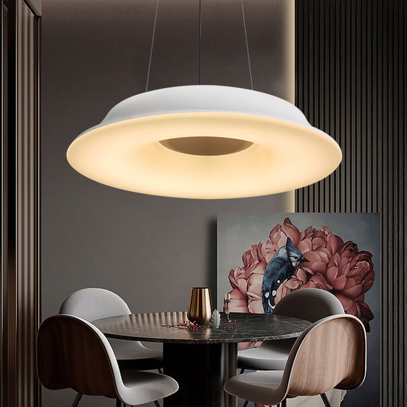 Modern Simple Round Hat Design Hardware LED Ceiling Chandelier