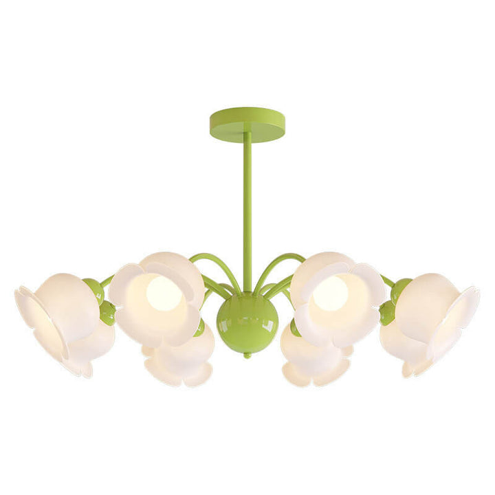 Lámpara de Araña de Flores Acrílicas de Hierro Forjado Francés Tradicional de 3/5/6/8 Luces para Sala de Estar 