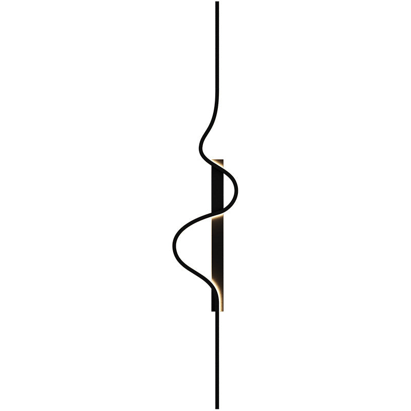 Modern Minimalist Long Wave Design Aluminum Iron LED Wall Sconce Lamp For Living Room
