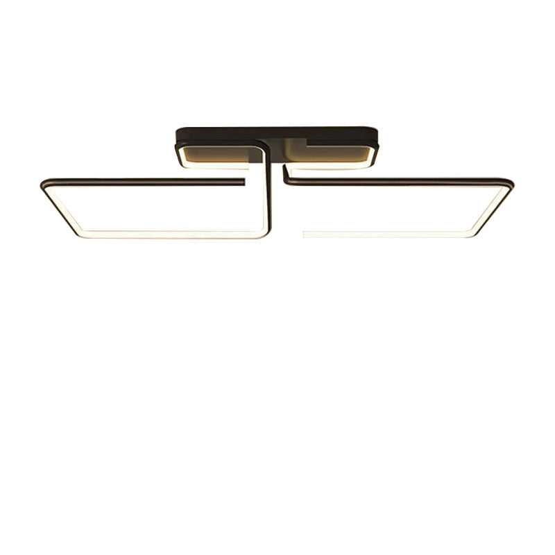 Moderne minimalistische Deckenleuchte aus Aluminiumlegierung und Acryl mit LED-Halbeinbau für das Schlafzimmer 