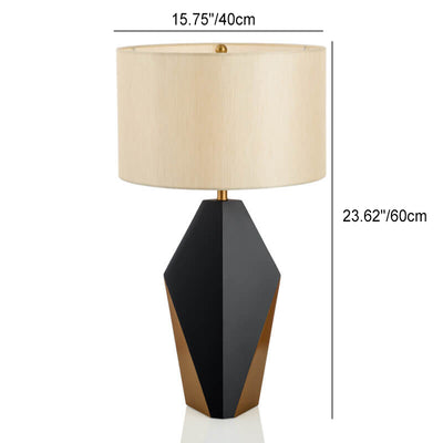 Modern Minimalist Quadrilateral Iron Fabric 1-Light Table Lamp