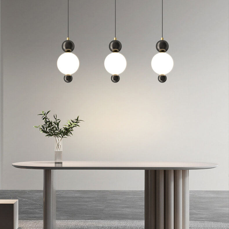Modern Minimalist Light Glass Ball String Copper LED Pendant Light for Living Room