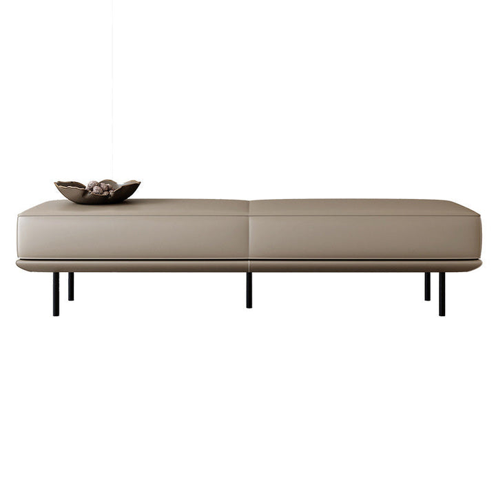 Modern Minimalist Rectangular Microfiber Leather Plywood Steel Sponge End Of The Bed Low Stool Backless For Bedroom