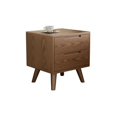 Table de nuit carrée en bois de caoutchouc moderne avec 1/2 tiroir pour chevet 