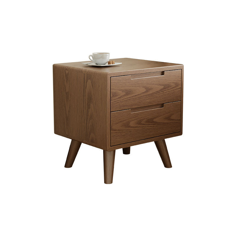 Table de nuit carrée en bois de caoutchouc moderne avec 1/2 tiroir pour chevet 