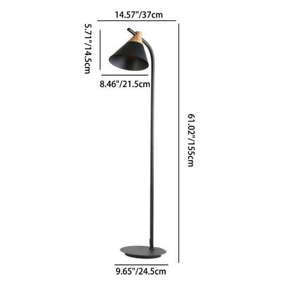 Lampadaire sur pied à 1 lumière avec abat-jour conique macaron créatif nordique 