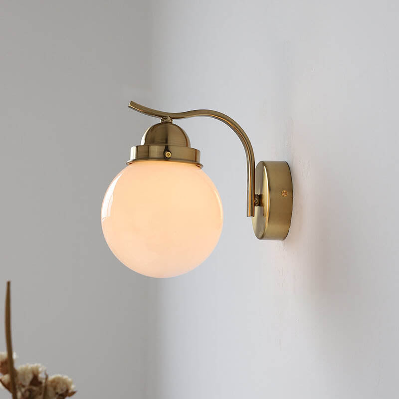 Lámpara Aplique de Pared de 1 Luz con Bola de Vidrio de Simplicidad Moderna para Sala de Estar 
