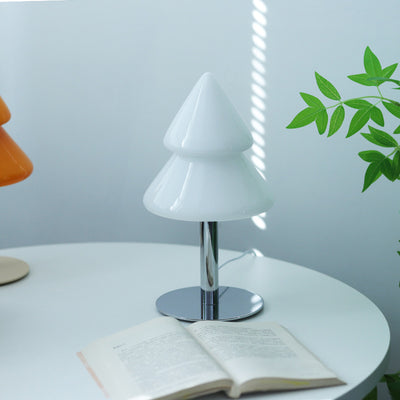 Modern Art Deco Iron Glass Christmas Tree LED Table Lamp For Bedroom