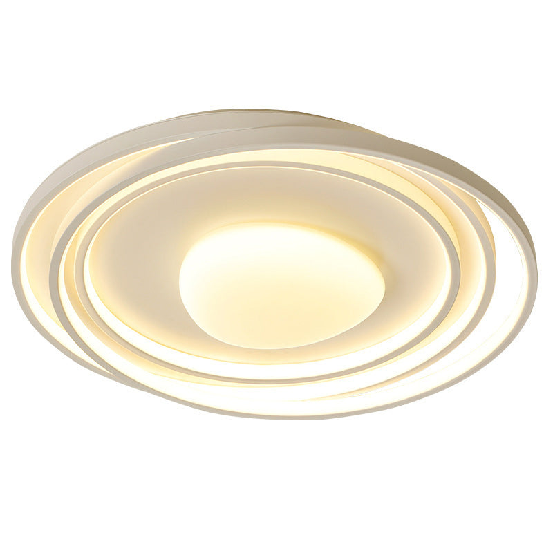Moderne minimalistische Creme Runde Acryl Eisen LED Unterputz Deckenleuchte für Wohnzimmer 