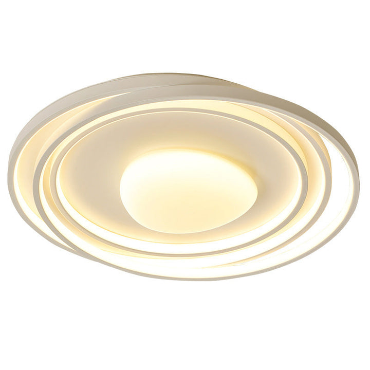 Moderne minimalistische Creme Runde Acryl Eisen LED Unterputz Deckenleuchte für Wohnzimmer 