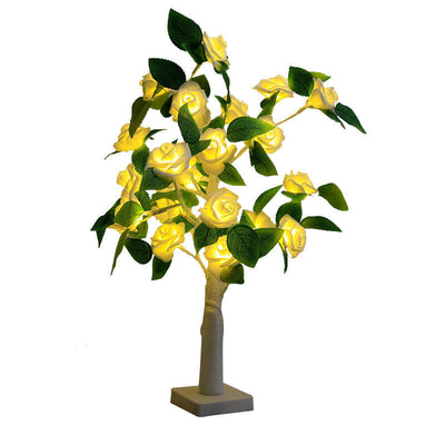 Christmas Decorative Plastic Tree Light Rose Decorative LED Table Lamp