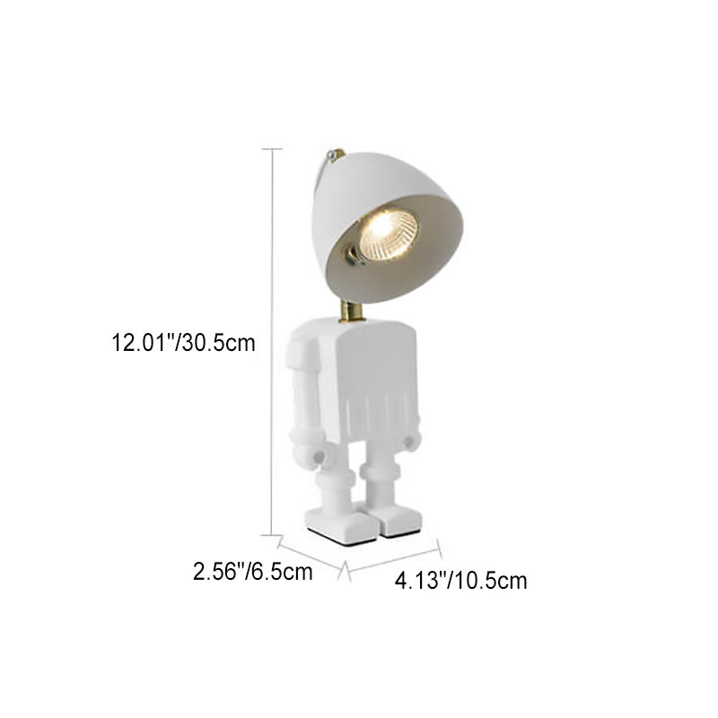 Modern Art Deco Resin Iron Robot 1-Light Melting Wax Table Lamp For Bedroom
