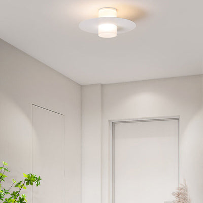 Lumière de plafond semi-encastrée LED en fer acrylique disque cylindrique minimaliste moderne 