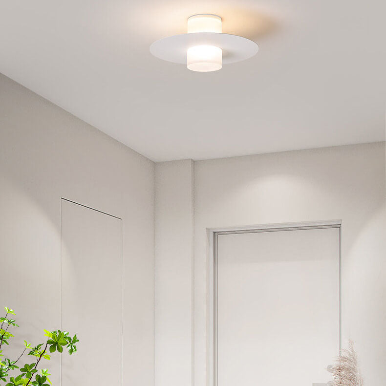 Lumière de plafond semi-encastrée LED en fer acrylique disque cylindrique minimaliste moderne 