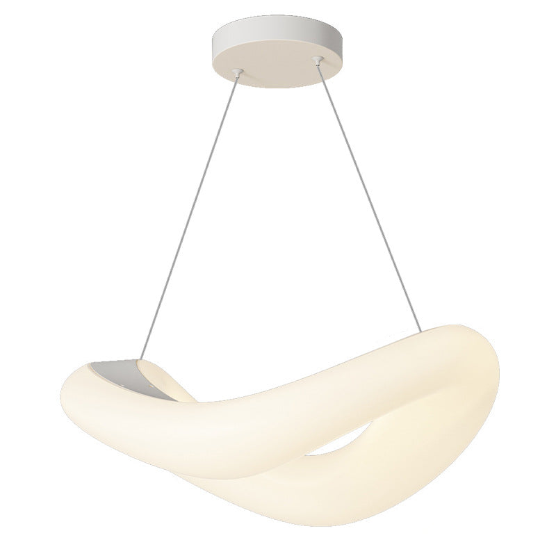 Lámpara colgante LED de hardware de anillo de onda PE minimalista moderna para dormitorio 