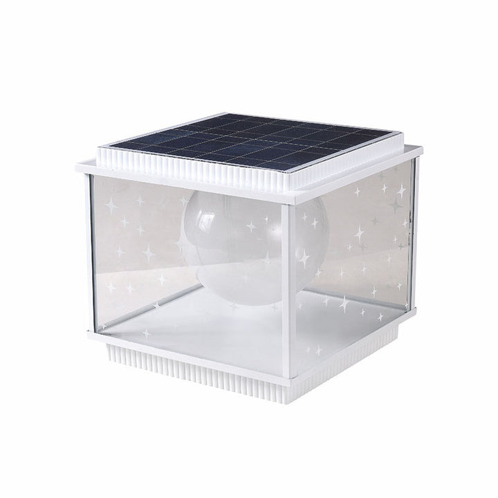 Moderne Schlichtheit Aluminiumlegierung Glas Quadratische Kugel LED Außenlandschaftsleuchte für den Garten 